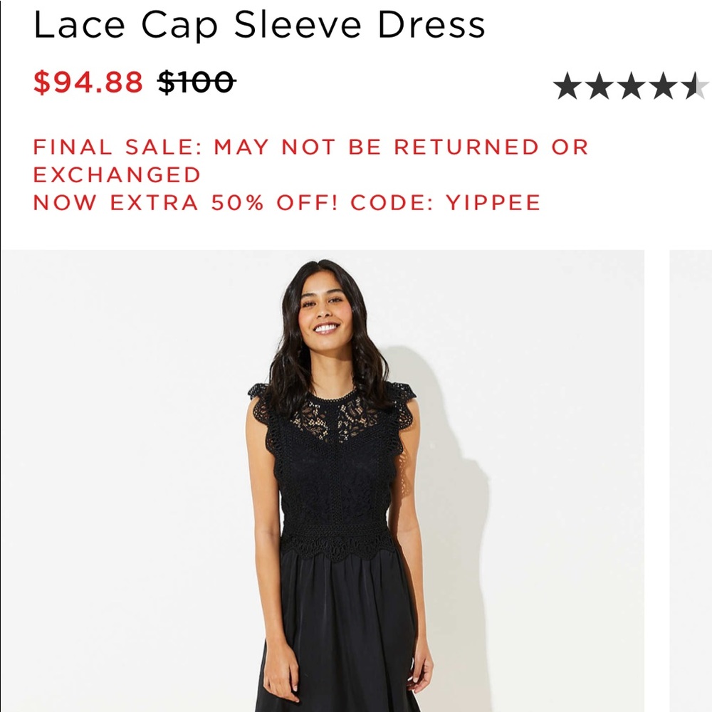 Loft Lace Cap Sleeve Dress